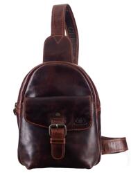 Greenburry Rucsac crossbody unisex piele naturala teak brown 17 x 22.5 x 11.5 cm, Rugged, Greenburry