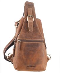 Greenburry Rucsac crossbody unisex piele naturala maro antichizat 20 x 40 cm, Vintage, Greenburry
