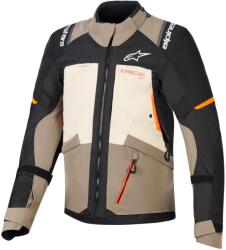 Alpinestars Andes V4 Drystar motoros kabát krémszínű-világosbarna-fekete-fluo narancssárga