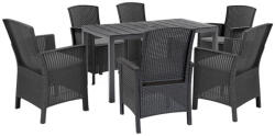Leziter Set de mobilier de grădină Orlo 6+1 grafit (LBITU-GRA_LBILSZ-GRA_6)