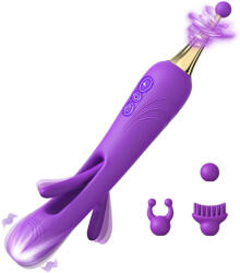 SuperLove Olina Flapping Pen Clitoral Dual Vibrator Purple Vibrator