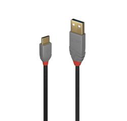 Lindy Cablu USB 2.0-A la USB type C Anthra Line T-T 0.5m Negru, Lindy L36885 (L36885)