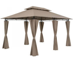 Debau Luxus pavilon kerti sátor 300x400 cm taupe barna rendezvénysátor tópszín