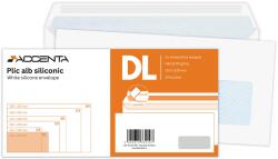ACCENTA Plic DL alb siliconic fereastra dreapta, 25 buc/set, ACCENTA