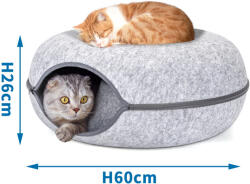 Nobleza | Fánk alakú filc macskaház és alagút - Ø 60 x 26 cm