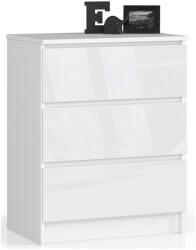  Comodă K60 3sz Clp Pk Lucioasă Albă Comoda