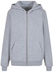 Build Your Brand Hanorac moale pentru femei cu fermoar Fluffy - Gri prespălat | XS (BY290-1000415055)