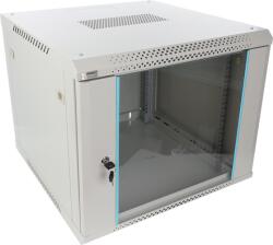 Pulsar RWA966-G 19" 9U 600x600 fali rack szekrény; lapraszerelt; szürke; könnyített kialakítás (RWA966-G) - digipont
