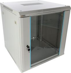 Pulsar RWA1266-G 19" 12U 600x600 fali rack szekrény; lapraszerelt; szürke; könnyített kialakítás (RWA1266-G) - digipont