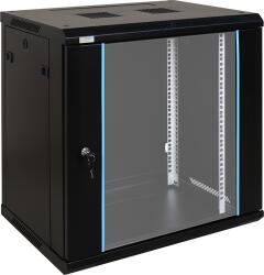 Pulsar RWA1264 19" 12U 600x450 fali rack szekrény; lapraszerelt; fekete (RWA1264) - digipont