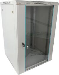 Pulsar RWA1866-G 19" 18U 600x600 fali rack szekrény; lapraszerelt; szürke; könnyített kialakítás (RWA1866-G) - digipont