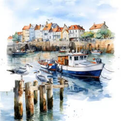  Ti-Flair Szalvéta 33 x 33 cm 3 Rétegű 20 Lap/Csomag Port Scene (AAE995)