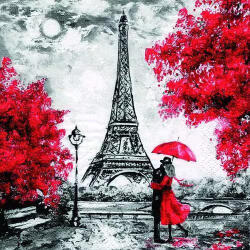  Ti-Flair Szalvéta 33 x 33 cm 3 Rétegű 20 Lap/Csomag LAmour á Paris (ECDX0431)