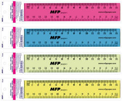 MFP Vonalzó 15 cm Műanyag Vegyes Színek (MFP5310115)