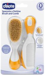 Chicco Set pieptan si perie Chicco, par natural, orange (06569-7_ORANGE)