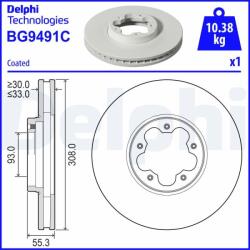 Delphi Frana disc Disc frana Delphi BG9491C - compatibil Ford (DELPHIBG9491C)