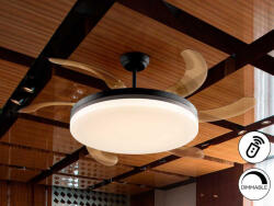 Schuller ventilátor VENTO - MAXI FEKETE VENTILÁTOR, SZABÁLYOZHATÓ FÉNYERŐVEL, D80/150 168410 matt fekete Ø80cm mag 55cm (168410)