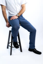 Thomas Jeans fényes anyagú nadrág enciánkék
