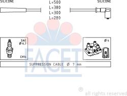 Facet Cablu aprindere, piese racordare Facet 4.7252 - compatibil Dacia, Renault (FACET47252)