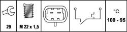 Hella Comutator, senzor Hella 6ZT 007 807-001 - compatibil Opel, Vauxhall - HELLA-6ZT 007 807 (HELLA6ZT007807001)