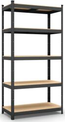 Apolcod Fekete fém polcrendszer ECONOMY 200x100x60 (5 polcos)