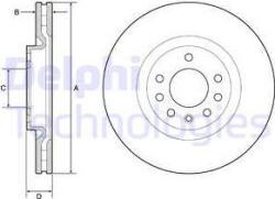 Delphi Frana disc Disc frana Delphi BG4944C - compatibil Opel, Vauxhall (DELPHIBG4944C)