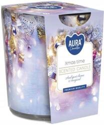 AURA Xmas Time Dekoratív Gyertya Aura Vanília Illat Fűszerek 22h alkalom (sn72s-01)