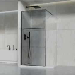 Inter Ceramic Стъклен параван за баня 123b, статичен 90х200 см, черен мат