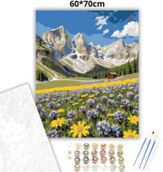  Dolomiti csúcsok - számfestő készlet - 60×70 cm (Keretre feszítve)