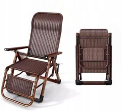 Outsunny Elegáns Napozóágy Összecsukható Rattan Szék Kerti Ház Terasz Erkély (84B-043BN)