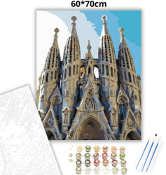  Monumentális Sagrada Família - számfestő készlet - 60×70 cm (Keret nélkül)