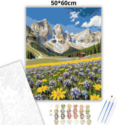  Dolomiti csúcsok - számfestő készlet - 50×60 cm (Keret nélkül)