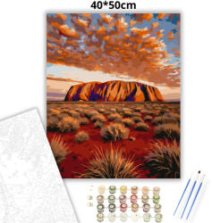  Fenséges Uluru-szikla - számfestő készlet - 40×50 cm (Keretre feszítve)