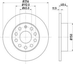 MTR Frana disc Disc frana MTR 12108557 - compatibil Audi, Seat, Vw, Skoda (MTR12108557)