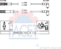 Facet Cablu aprindere, piese racordare Facet 4.9451 - compatibil Lancia, Fiat (FACET49451)