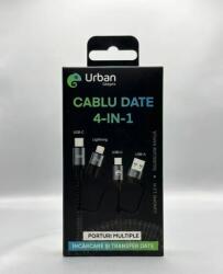 Urban Gadgets Cablu Date Urban Gadgets 4in1 100W Textil 1.2m Negru