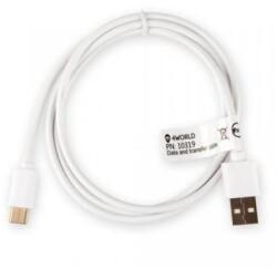 Extreme Networks Cablu de date 4World, USB 2.0 - USB-C, 1m, White (10319)