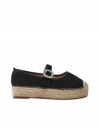 Shein Fekete Espadrilles Dekoratív Csattal És Juta Talppal 37 1JA (sx2411053113132189)
