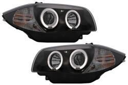 KITT Lightning Faruri Angel Eyes negre pentru BMW Seria 1 E81 E82 E87 E88 2004-2011 (HLBME87B)