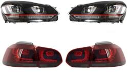KITT Faruri LED pentru VW Golf 6 (2008-2013) cu stopuri R20 Red Strip (COHLVWG6URTLS)