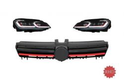 KITT Faruri LED cu grila pentru VW Golf 7 VII 2013-2017, R Design rosu (COFGVWG7RHLFRRHD)