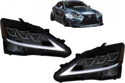 KITT Faruri Full LED negre cu semnal dinamic pentru Lexus IS XE20 2006-2013 (HLLXIS250)