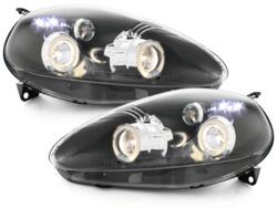 KITT Lightning Faruri Angel Eyes negre pentru Fiat Grande Punto 2005-2008 (SWFI03B)