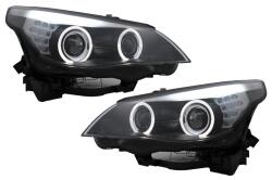 KITT EU Faruri LED Angel Eyes BMW Seria 5 E60 E61 2003-2007 Design LCI Negru (HLBME60BLED)