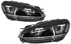 KITT Faruri LED pentru VW Golf 6 VI RHD, design Golf 7, semnal dinamic (HLVWG6URHD)