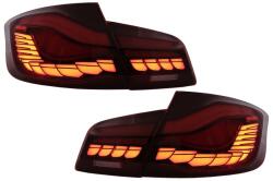 KITT Specials Stopuri OLED BMW Seria 5 F10/F11/F07 2011-2017 rosu clar cu semnal dinamic (TLBMF10NL)