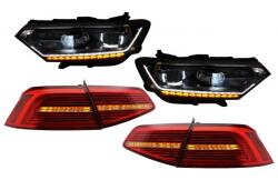 KITT Faruri LED si stopuri VW Passat B8 3G 2014-2019 Matrix Look cu semnal dinamic (COHLVWPA3GLEDTL)