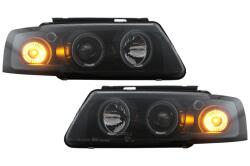 KITT Lightning Faruri Angel Eyes negre pentru VW Passat B5 3B 1996-2000 (HLVWPAB5AEB)