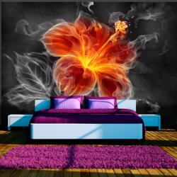 Artgeist Fototapet - Fiery flower inside the smoke - 100x70