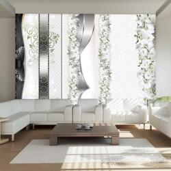 Artgeist Fototapet - Parade of orchids in shades of gray - 150x105